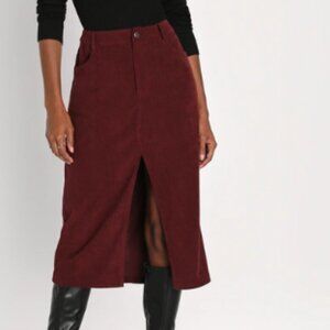 COPY - Medium Lulu's Maroon Corduroy Skirt